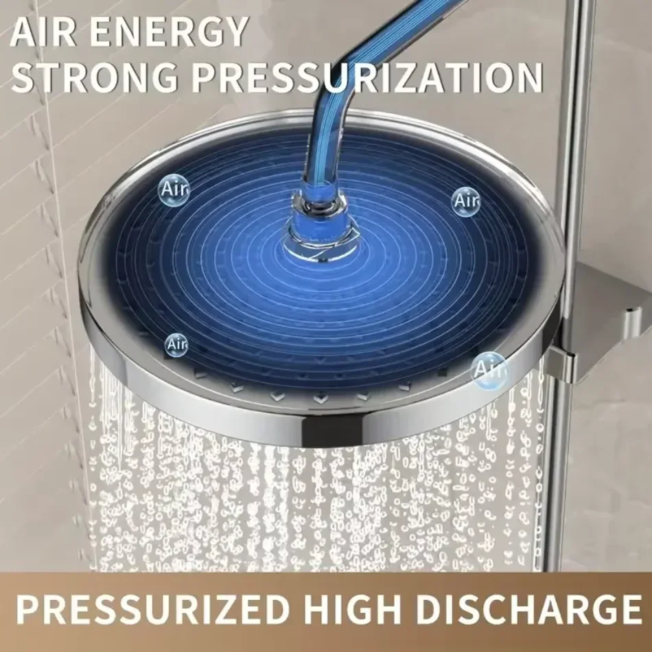 25cm Top Spray Large Water Volume Booster Shower Head Pressurized Single Head Home Bathroom Shower Head view 3