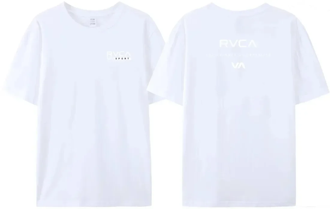 VA Men\'s Four Seasons THE BALANCE OF OPPOSITEST Shirt RVCA Summer Fashion Casual Women\'s cotton Letter Harajuku Retro T-shirt