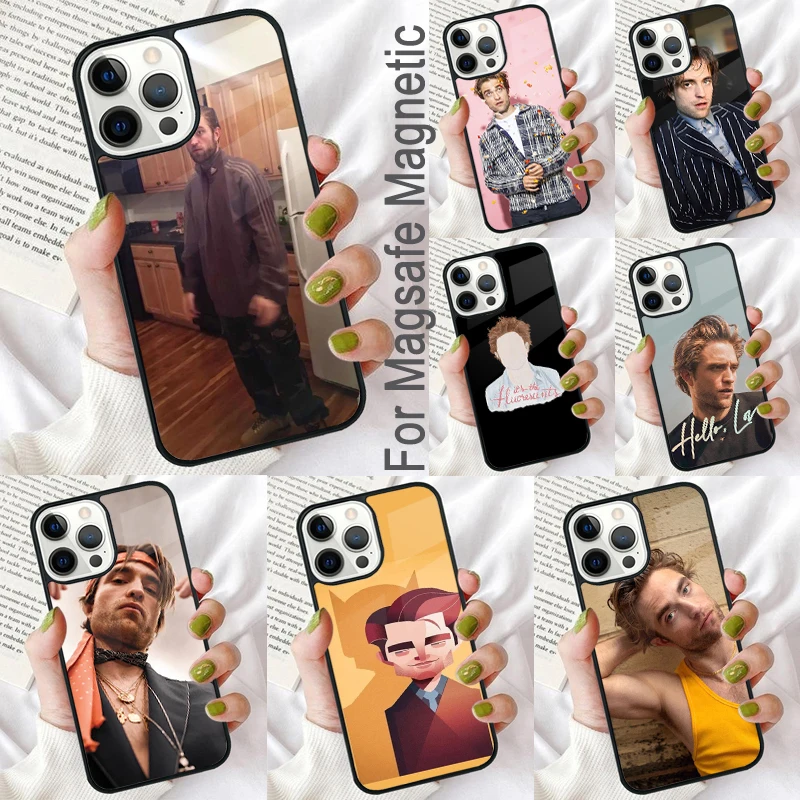 Robert Pattinson Funny Meme Magnetic Soft Phone Case for iPhone 16 Promax 15 Pro 13 14 Plus 11 12 Mini MagSafe Coque