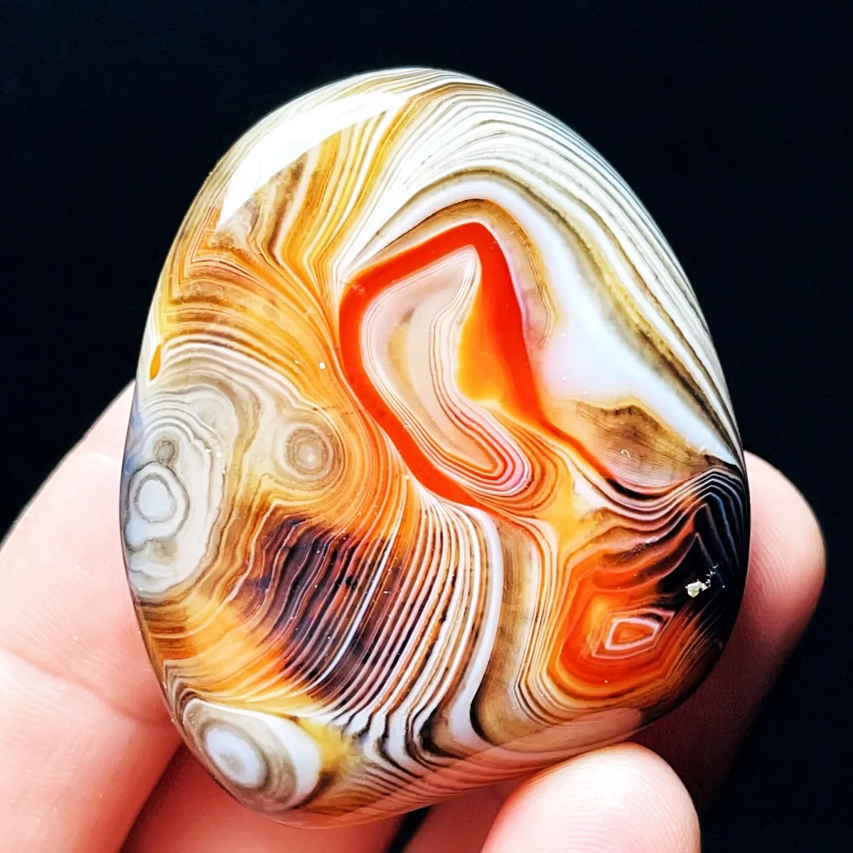 Banded Agate Rainbow Color, Artisan Stone, Polished Tumbled, Collector Gift, Natural Stone, Crystal Collection, Table Display