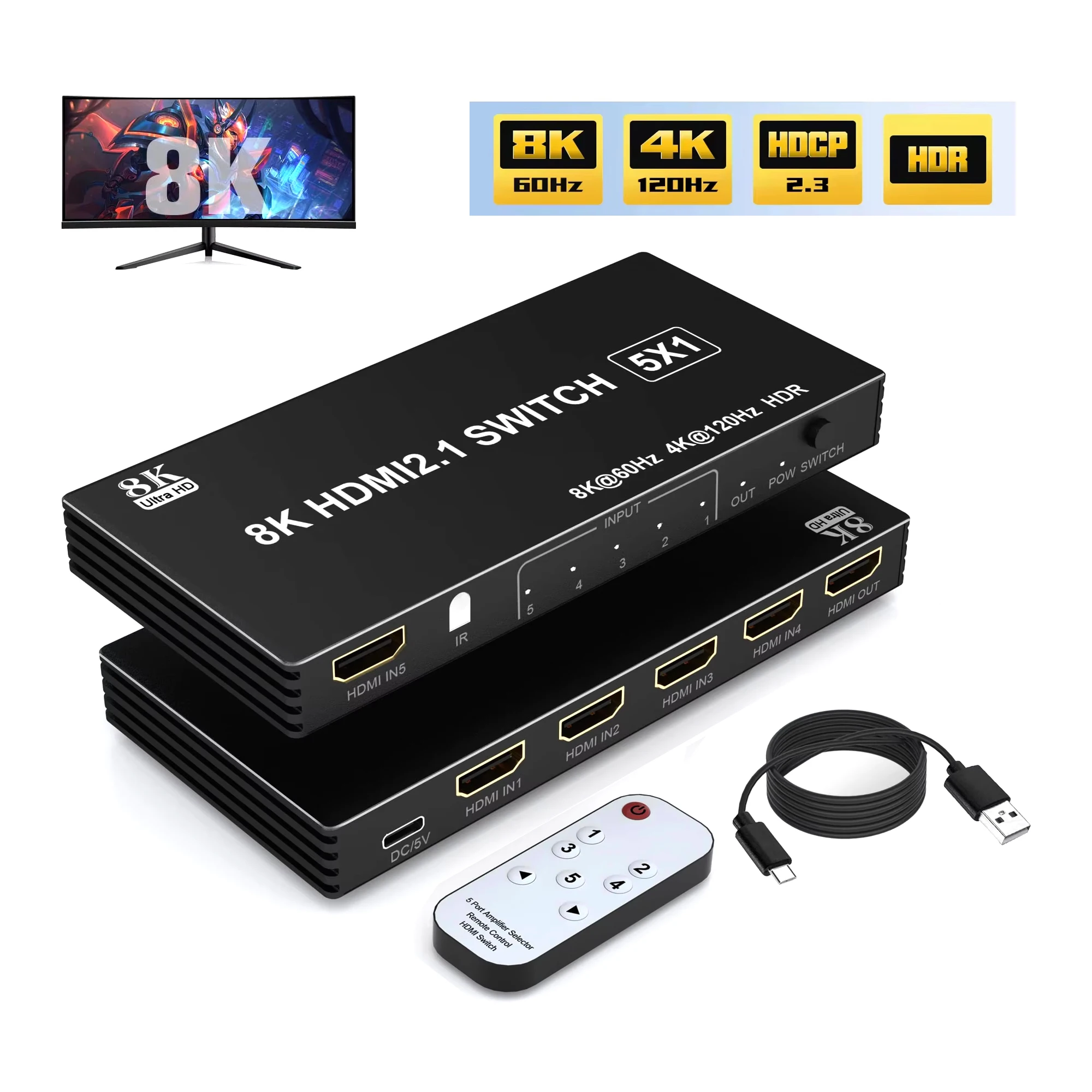 

Professional 8K HDMI Switch Matrix | Dynamic HDR10 | 32-Channel Audio | Auto Lip-Sync | Conference/Home Theater