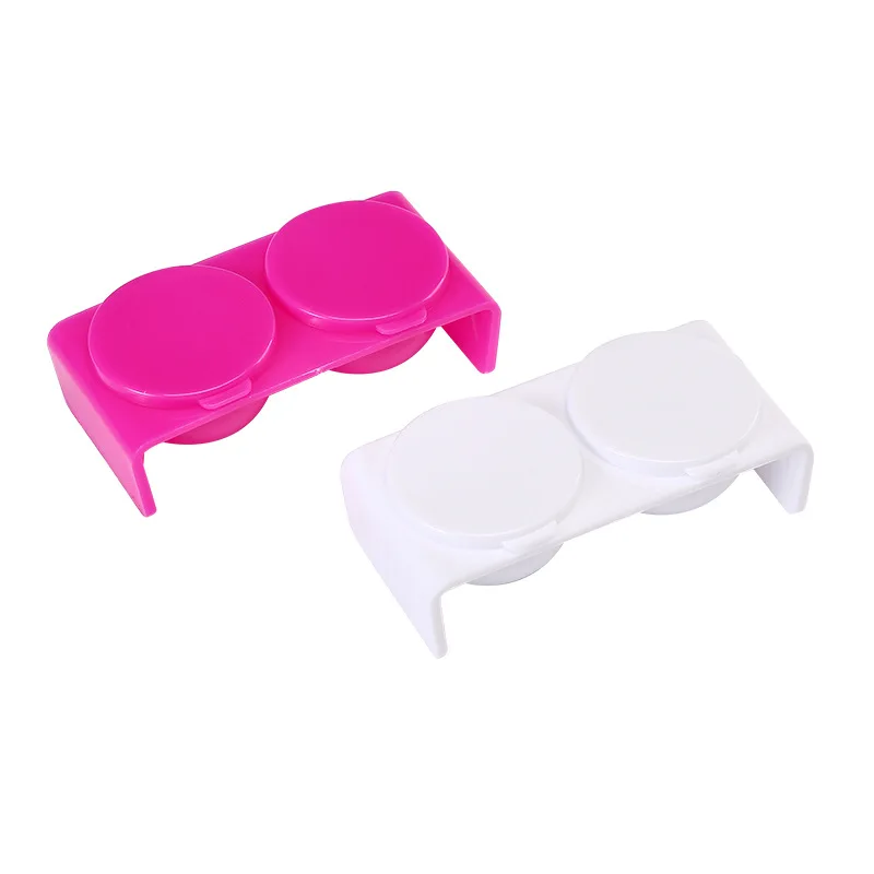 Plastica doppie labbra Dappen piatto acrilico ciotola per unghie tazza polvere acrilica supporto liquido Manicure strumenti per Nail Art