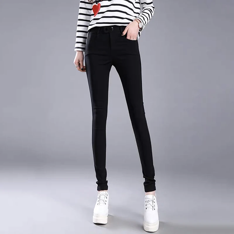 Women Ankle-length Pencil Pant New Korean Casual High Waist Slim Pantalones Casual Spring Fall Leggings Trousers Stretch Spodnie