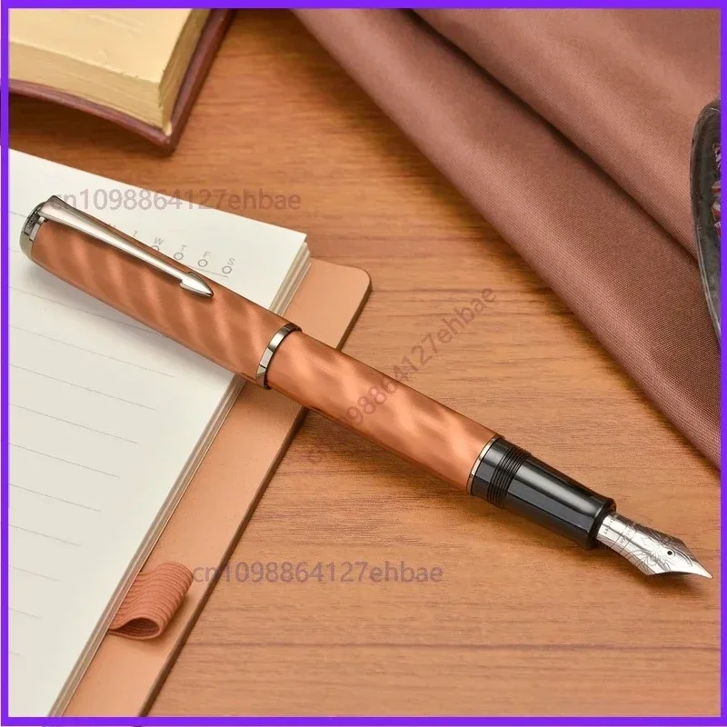 For Hongdian A9 Hotel Pen # 8-point EF/F, office gift pen for writing made of metal with Moire pattern