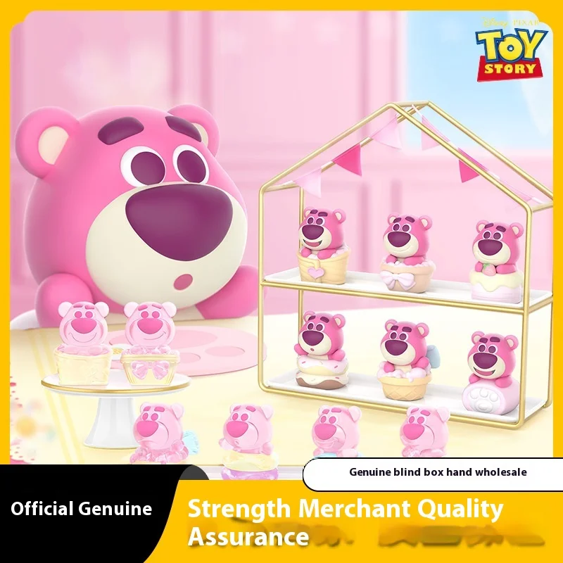 Autentico Disney Strawberry Bear MINI Dessert Party Blind Box Simpatico giocattolo bambola da collezione Figura regalo Borsa cieca Giocattolo alla moda