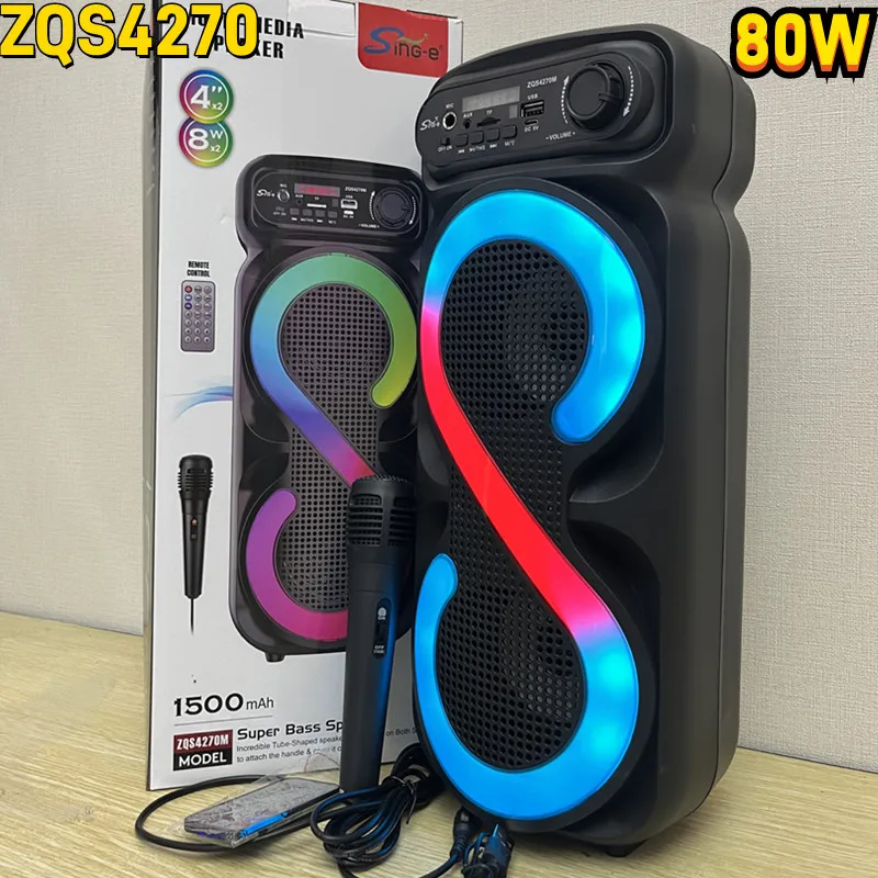 

Super Bass Wireless Bluetooth Speaker High Power Home Karaoke with MIC Portable Outdoor Party Music Center Sound Colume TWS/FM