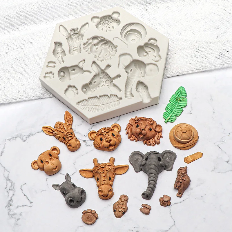 Squirrels Owls Elephant Giraffe Palm Leaf Silicone Mold Fondant Cake Decorating Tools Sugarcraft Cupcake Chocolate Baking Mold