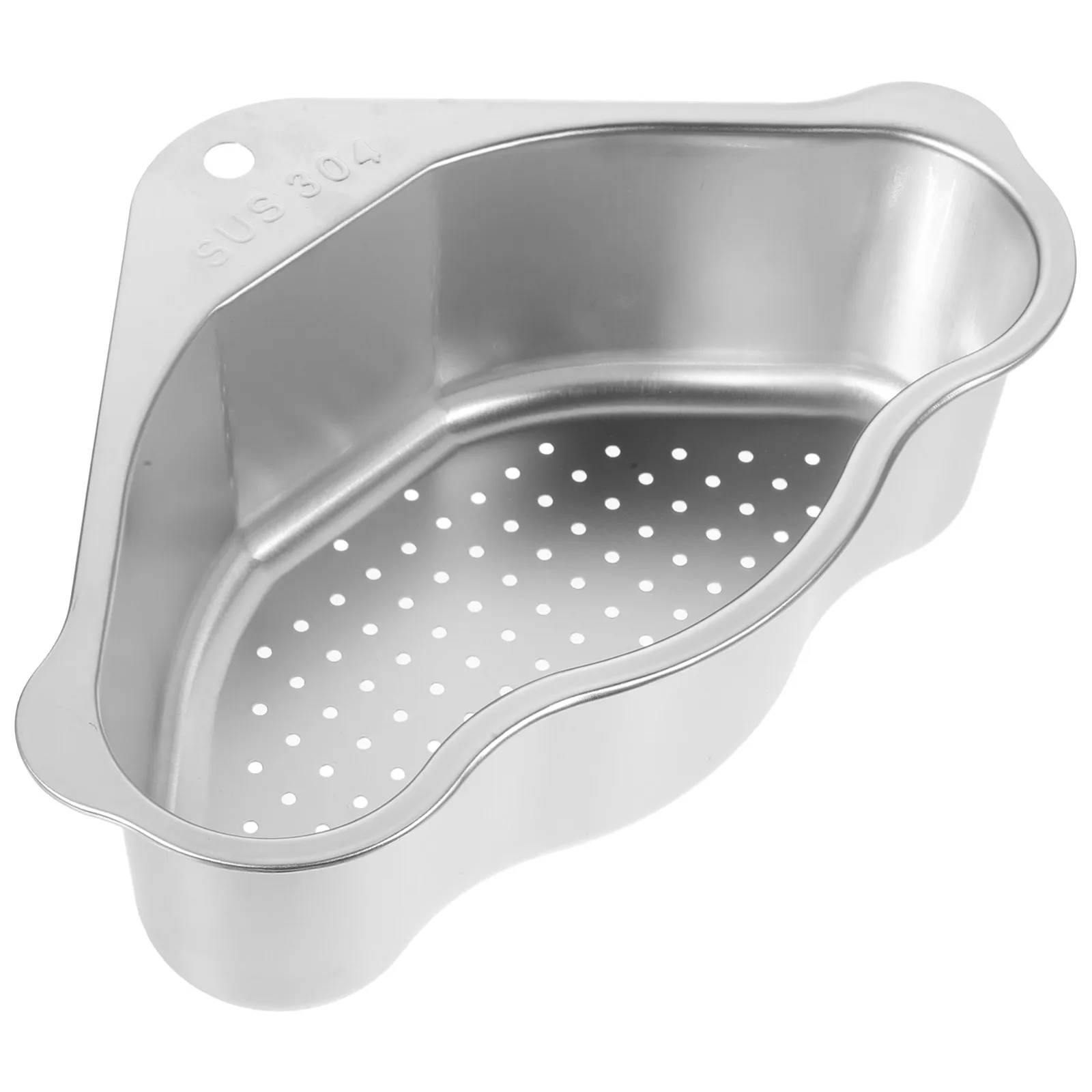 

Stainless Steel Sink Basket Reusable Drain Basket Triangle Shape Multi-Function Kitchen Gadget Vegetable Washing Storage