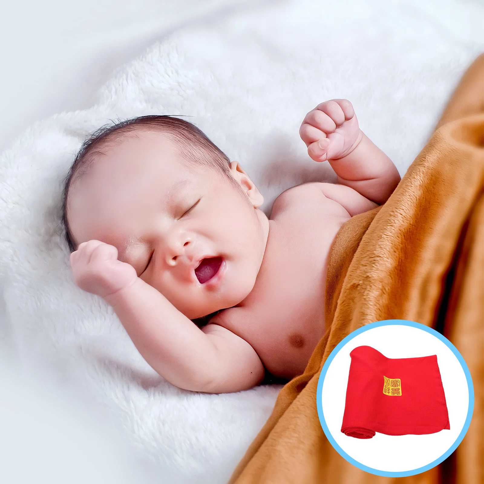 1Pcs Red Baby Swaddle Wrap Pure Cotton Soft Elastic Supple Baby Sleeping Wrap Breathable Infant Swaddling Cloth Durable