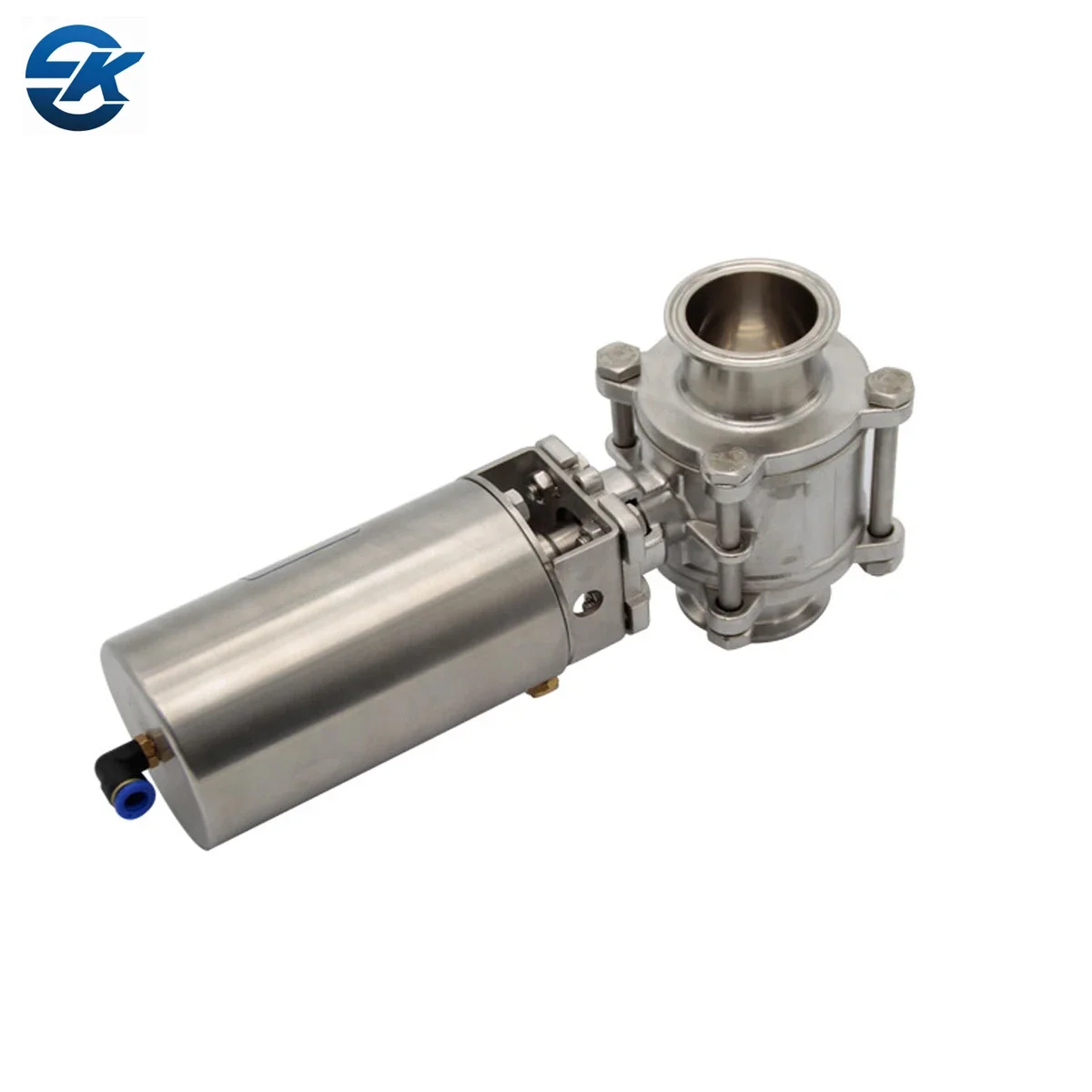 Hydraulic Fluid Direct Stainless Steel 304 316L Pneumatic 3 Pieces Non Return Sanitary Tri Clamp Ball Valve