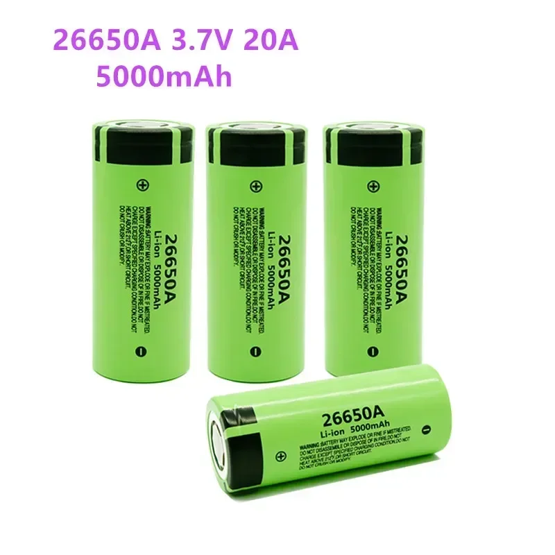 26650A 3.7V 5000mAh battery high capacity 26650 20A power battery lithium ion rechargeable battery for toy flashlight