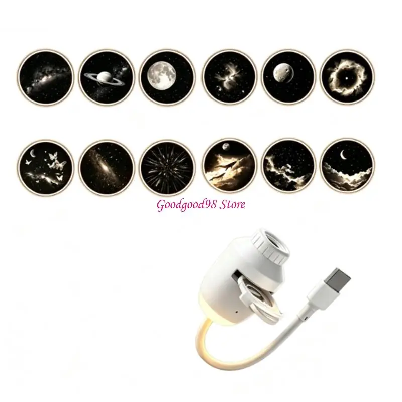 3/6/12Pcs USB Star Light Lamp with Turn Lens and Warm Light for Room Use 