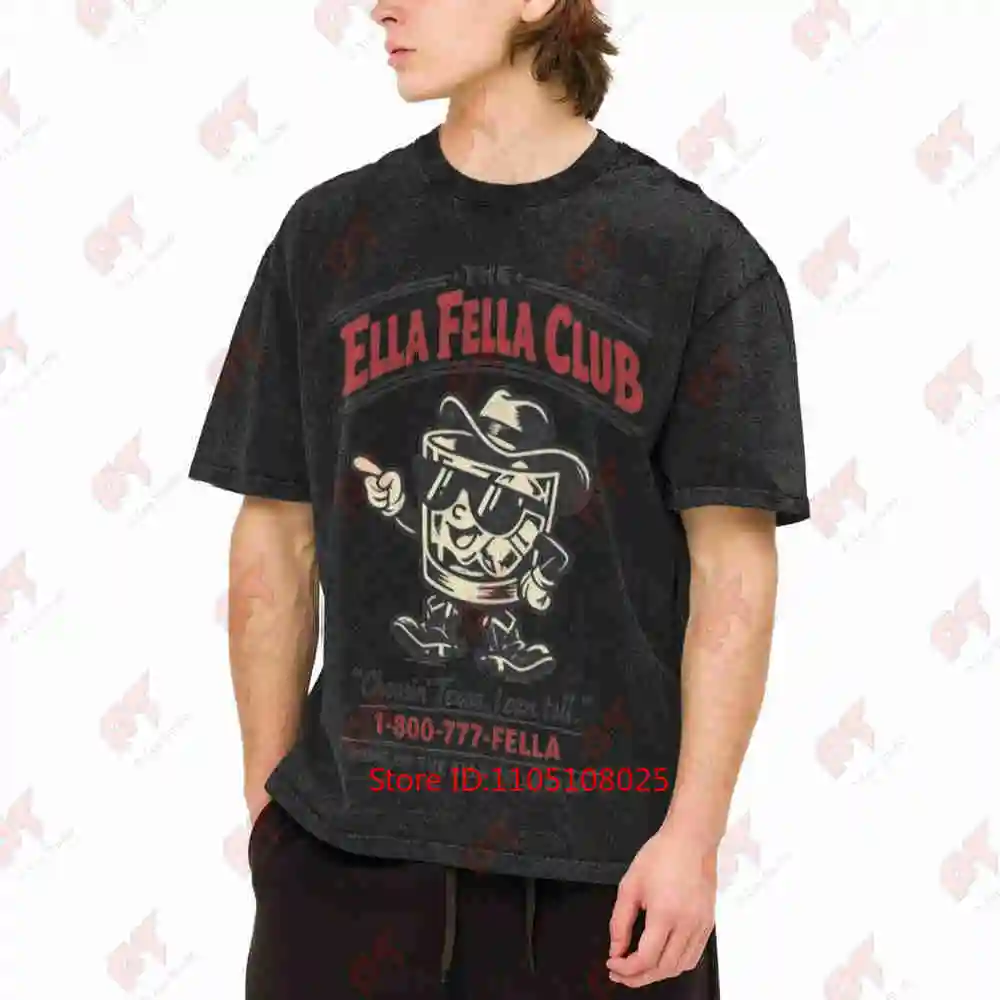 Ella's Fellas Club Western Country Concert Vintage Washed Tee Pure Cotton T-Shirt