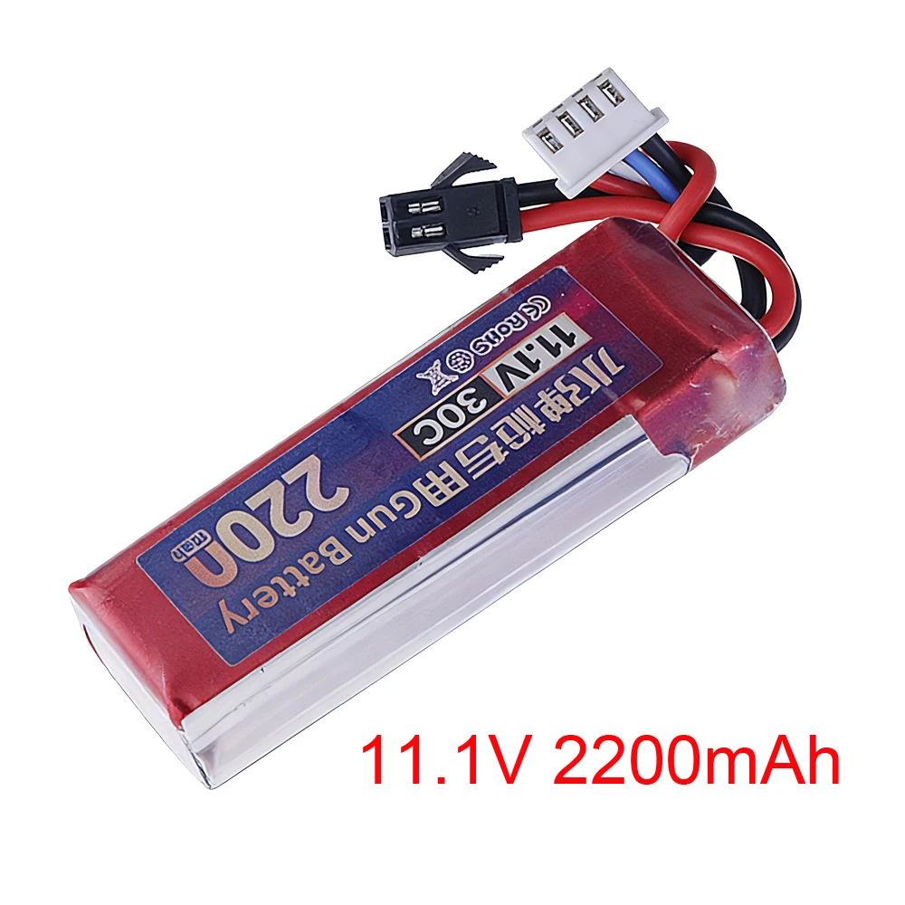 LiPo Battery 11.1V 2200/2800/3500mAh Water Gun 3S 30C Rechargeable Battery For Airsoft Electric Toys Guns Parts T XT30 Plug