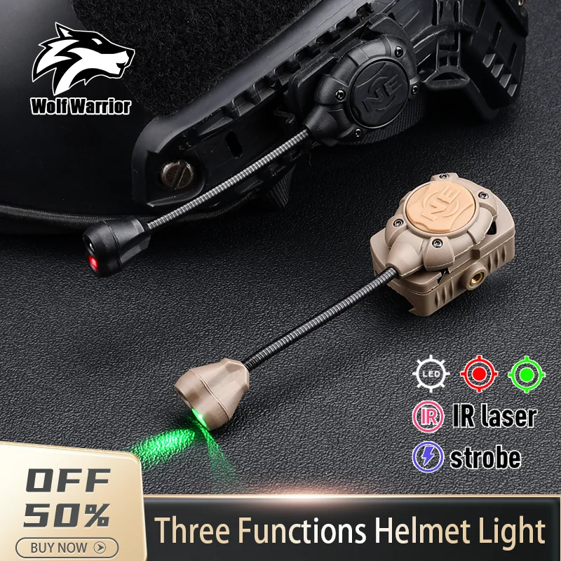 Tactical Military Helmet Light Three Modes Green red infrared LED white helmet flashlight Tec Mpls3 Outdoor hunting signal light