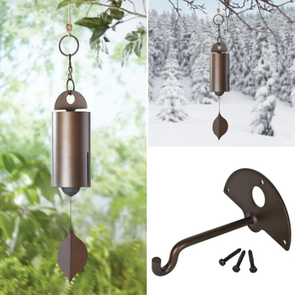 Leaves Wind Chimes Retro Style Serenity Bell Wind Chimes Deep Resonance Deep Tone Cylinder for Patio Yard Porch Garden Decor