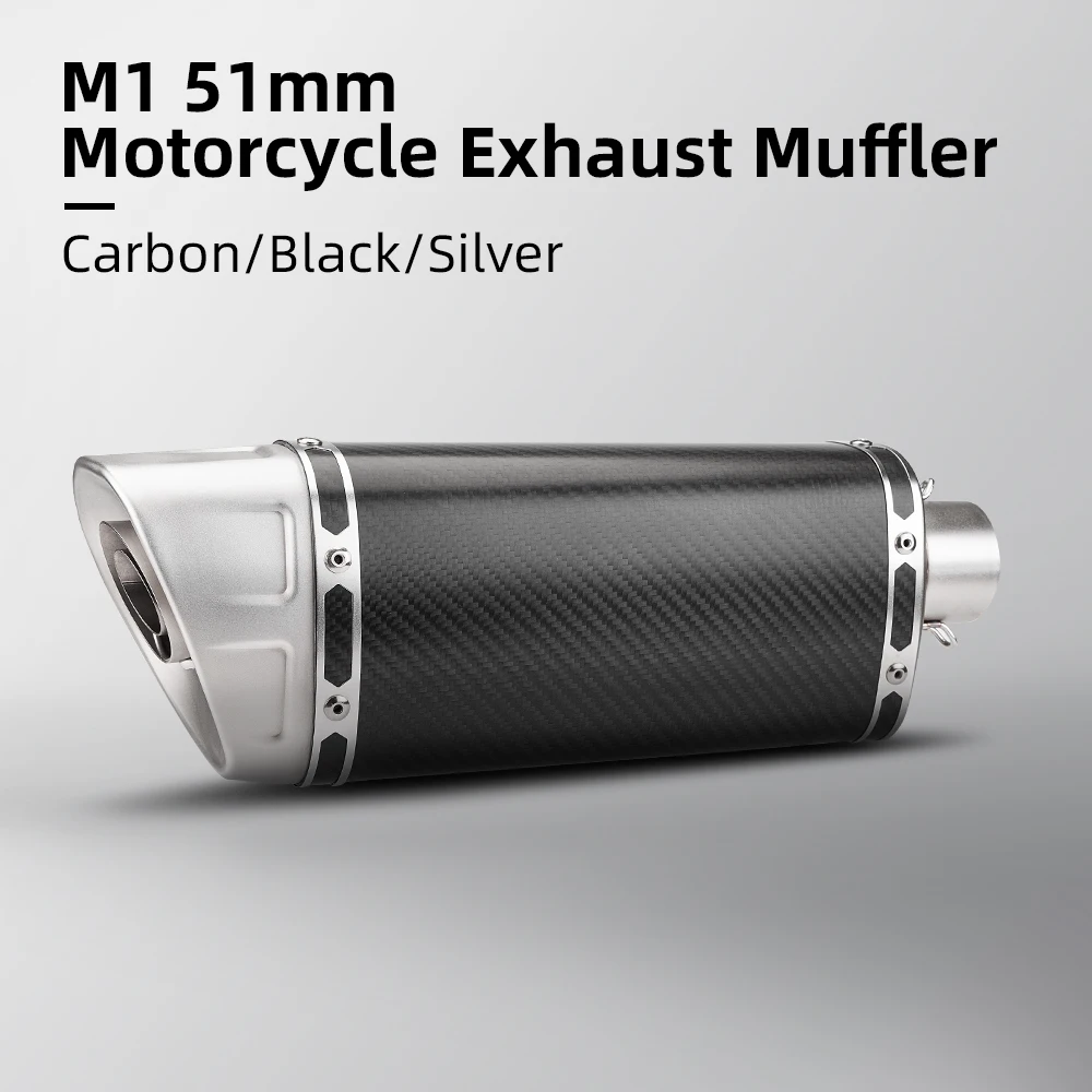 

51mm Universal Motorcycle Exhaust Muffler Pipe for MT07 MT09 z900 z400 ninja400 M11 Motorcycle Racing