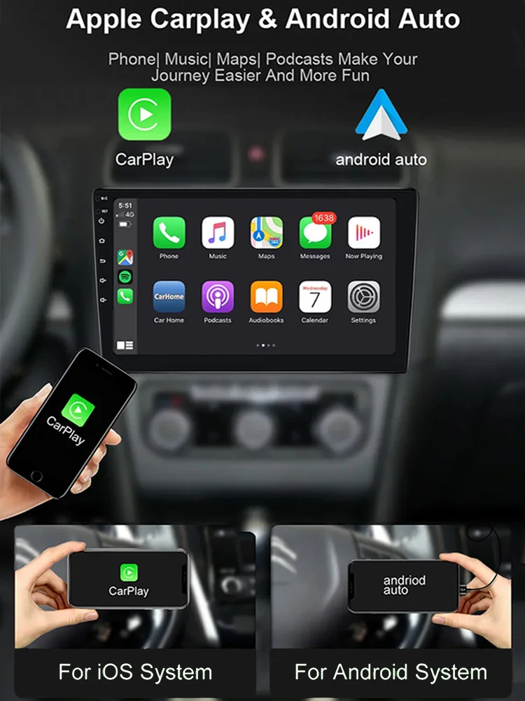 

9-дюймовая автомобильная магнитола на Android 12 для Honda Civic (версия для США) с GPS-навигацией и мультимедийным плеером