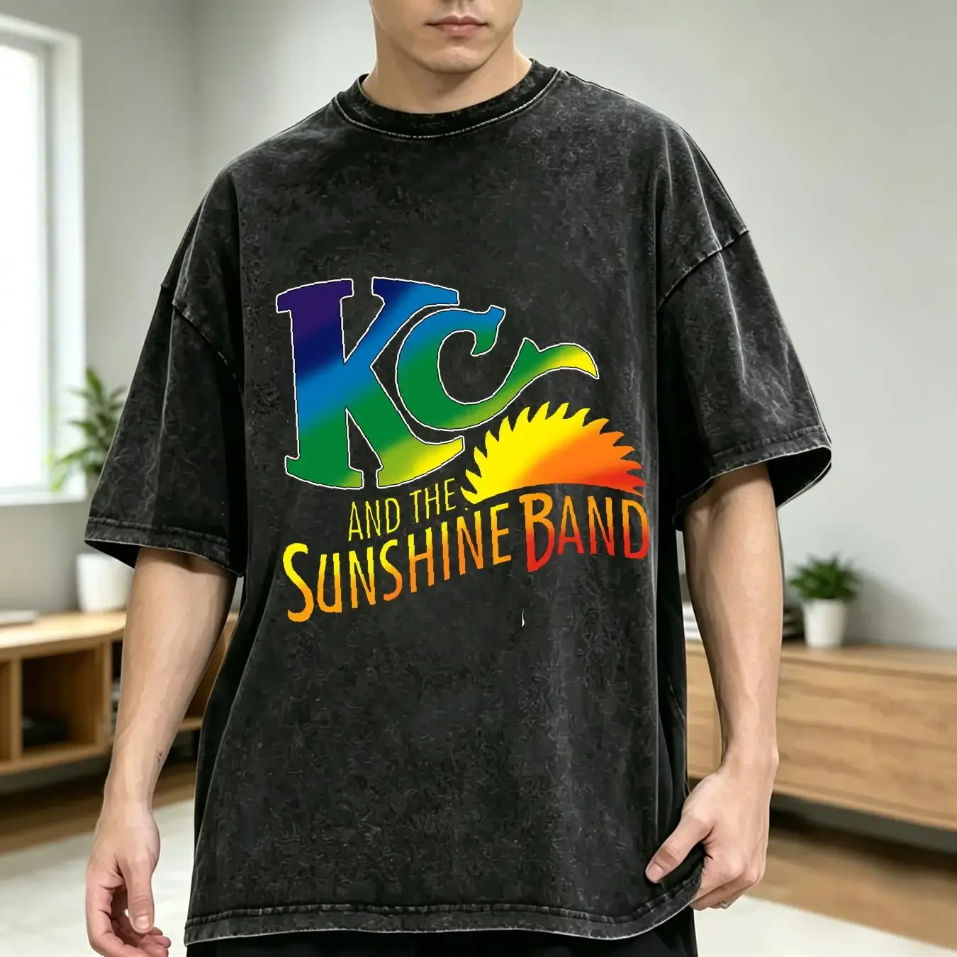 washed T Shirt Funk Music KC and the Sunshine Band Get Down Live Amazing Grace long or short sleeves vintage Washed Casual