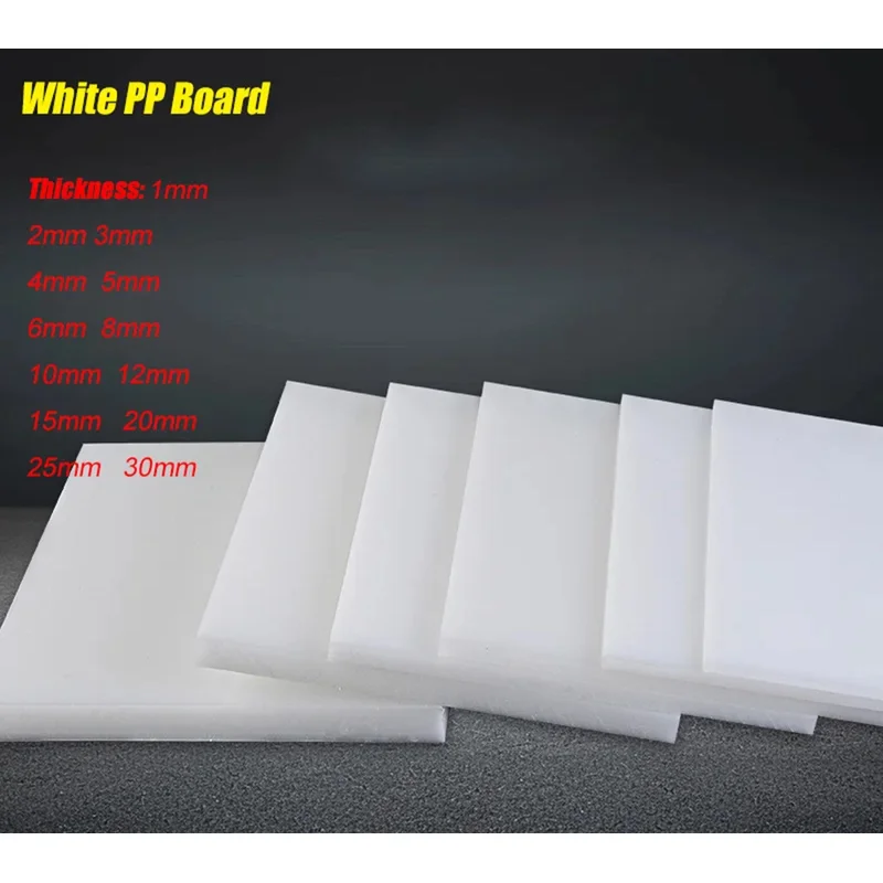 White PP Polypropylene Plastic Sheet 1mm to 30mm Thick Waterproof Wear Resistant CNC Machining Raw Plate