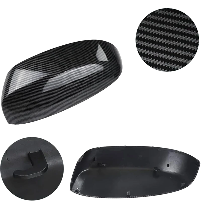 Car Carbon Fiber Pattern Rearview Mirror Side Mirror Cap Replacement For Chevrolet GMC Sierra 2007-2013 25788157 25788156