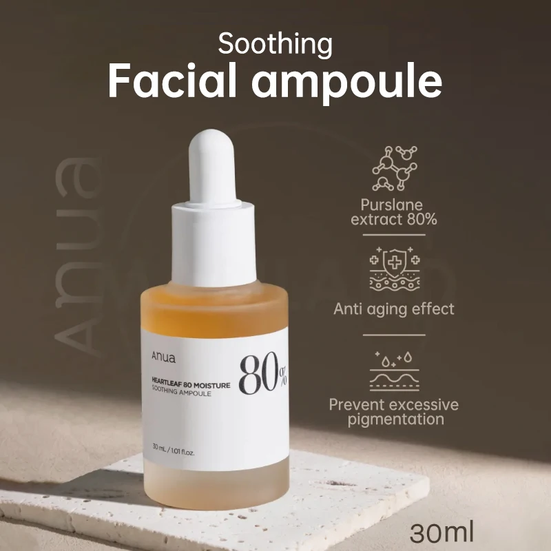 

Anua Heartleaf 80% Moisture Soothing Ampoule Korean Skin Care Products Purifying Comforting Face Serum Whitening Cream Essence