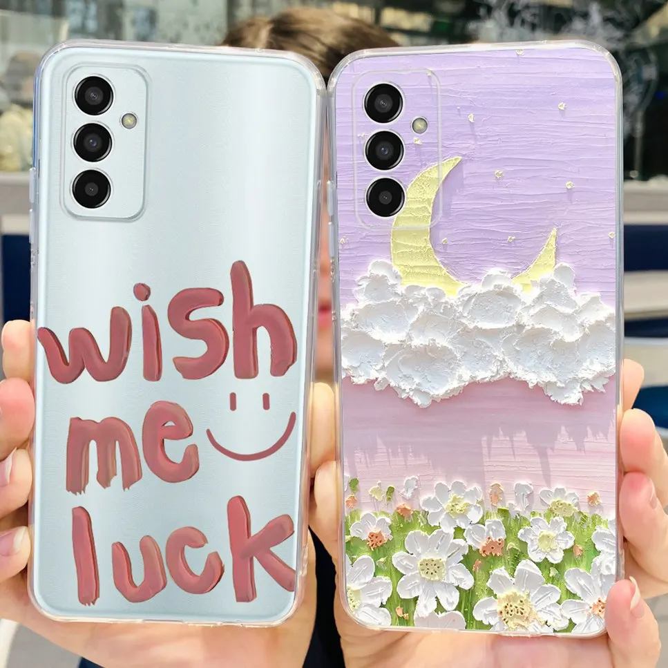 NEW For Samsung Galaxy M13 Case Luxury Flower Love TPU Soft Silicone Cover For Samsung M13 F13 4G 6.6\