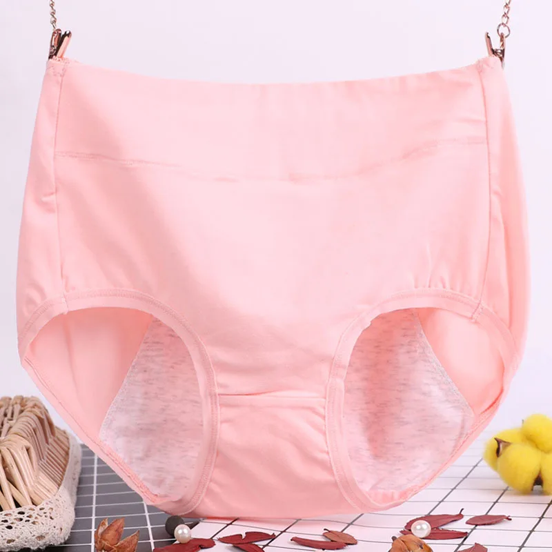 Women Physiological Soft Briefs Sexy Lingerie Underpants High Waist Cotton Underwear Plus Size Female Intimates Panties