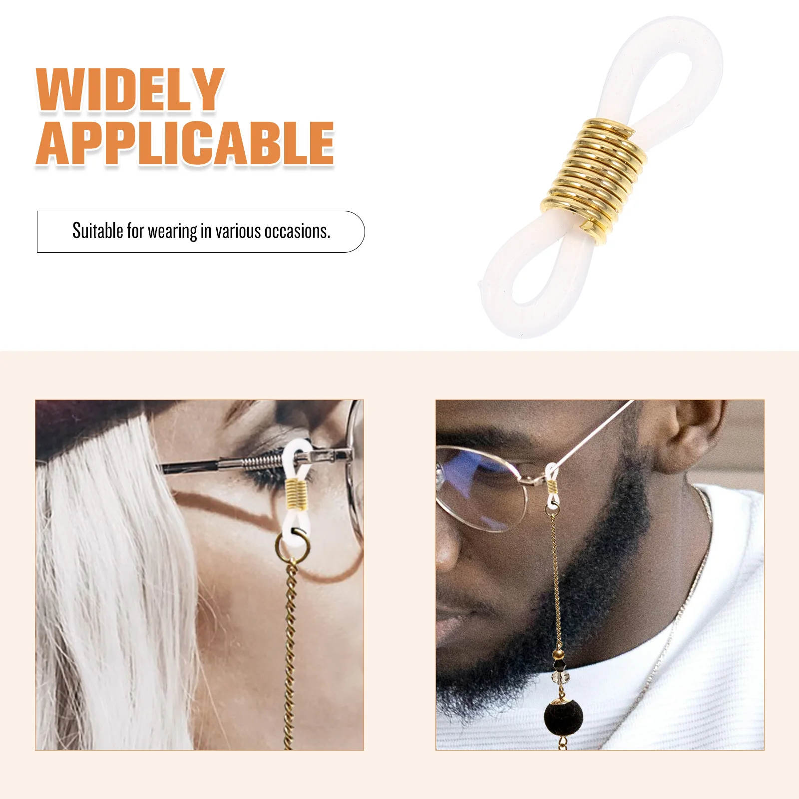 Embouts de chaîne de lunettes antidérapants, 100 pièces, connecteur Durable en fer et Silicone pour porte-lunettes, accessoires, extrémités de chaîne de lunettes