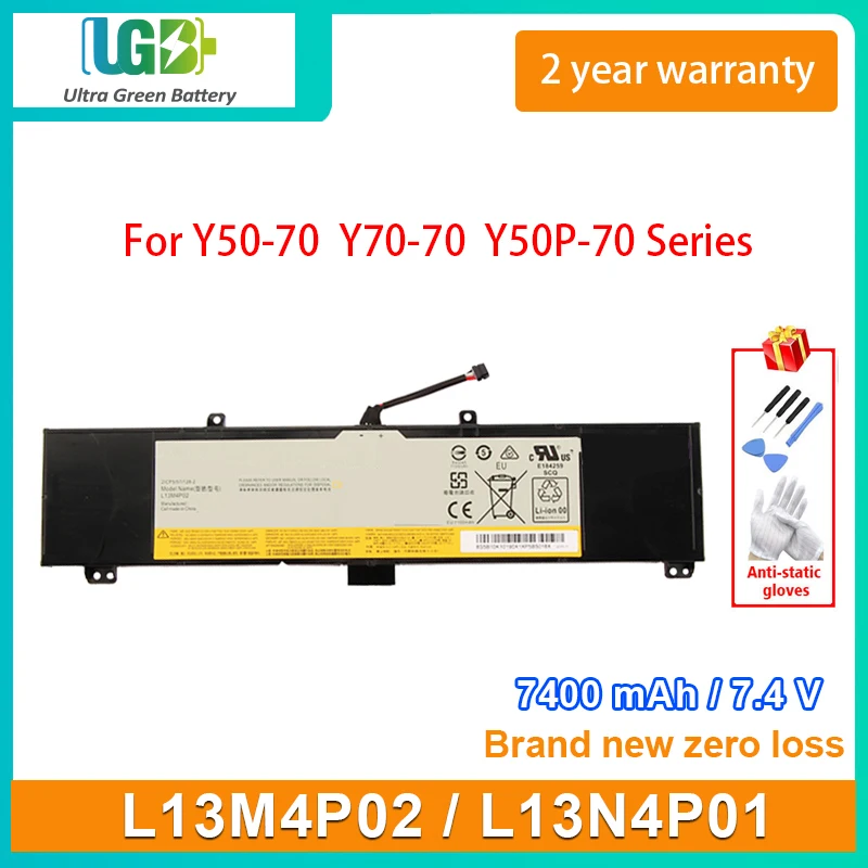 

UGB New L13M4P02 L13N4P01 Laptop Battery For Lenovo Y50 Y50-70 Y70-70 Y70 Y50P-70 121500250 Y50-70AS-ISE Y50-70AM-IFI