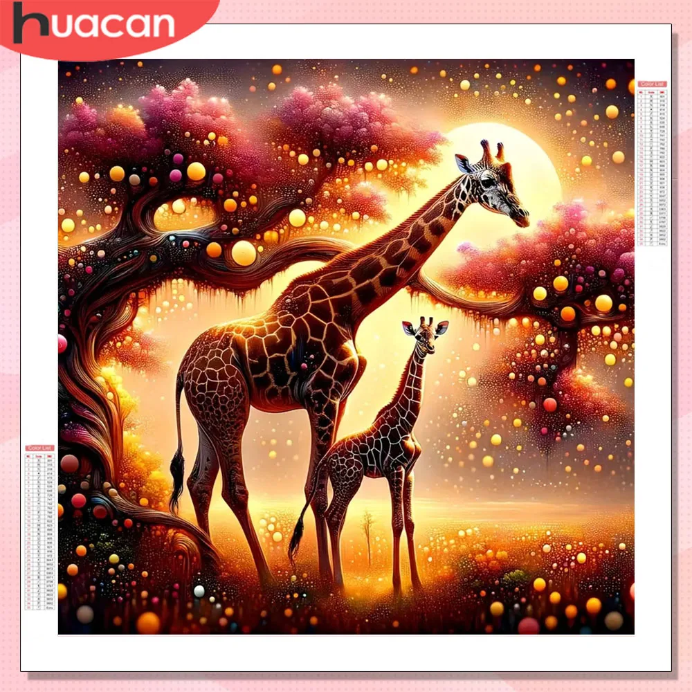 HUACAN Diamant Malerei Giraffe Tier Mosaik Tier Fantasie Voll Platz Runde Bohrer Handgemachte Wohnkultur Diy Geschenk Kunst