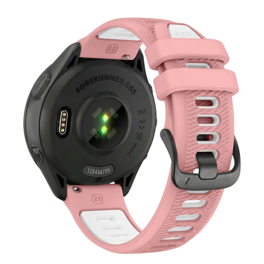 Universelles 22-mm-Sport-Silikonarmband für Garmin Forerunner 265 255 Musikband für Vivoactive 4/Venu 4 45 mm Armband-Uhrenarmband – Detail 32