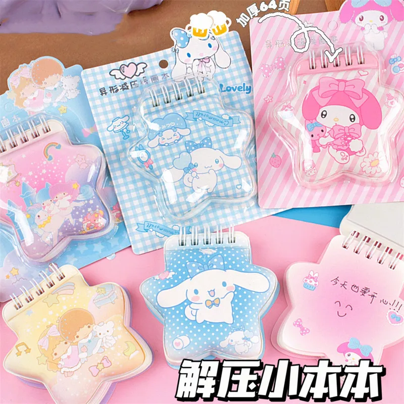 

12 pcs/lot Kawaii Melody Decompression Notebook Sanrio Coil NotePad Stationery Label Planner Office School Supplies Kids Gift