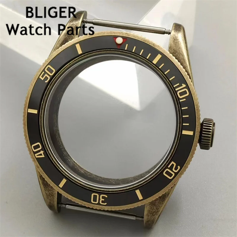 

BLIGER Bronze 39mm Retro Domed Sapphire Crystal Watch Case ceramic bezel Waterproof fit NH34 NH35 NH36 ETA2824 PT5000 movement