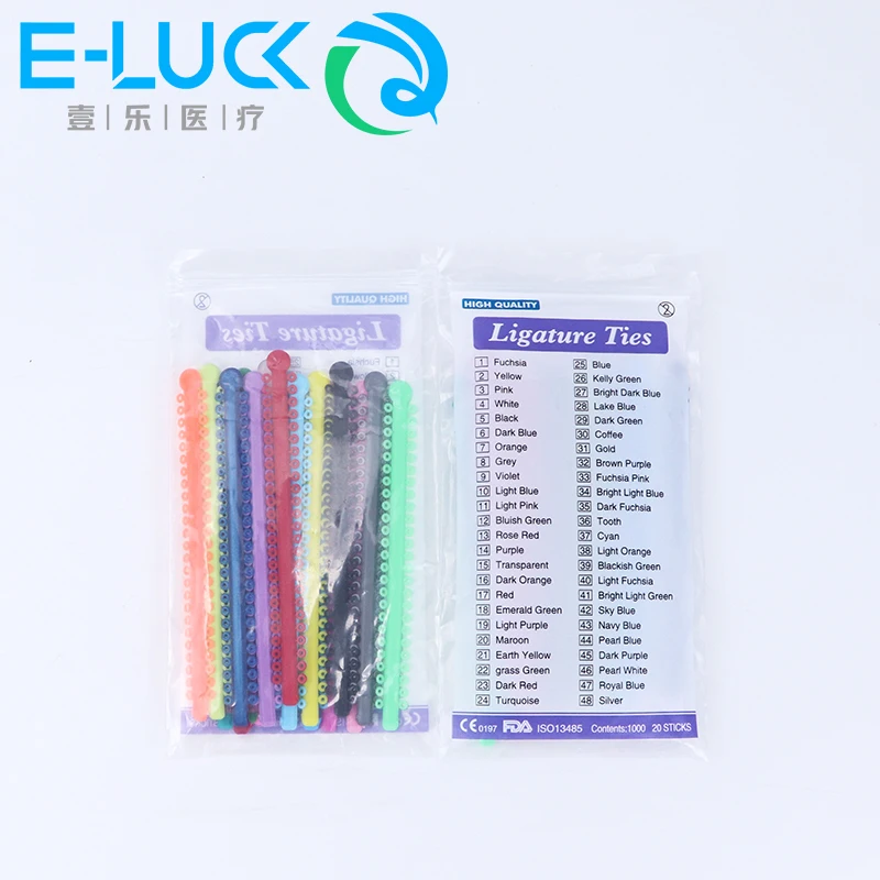

Dental Orthodontic Elastic Ligature Ties Colorful Bands for Orthodontics Treatment 1000 Ties=20 Sticks