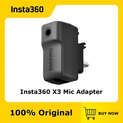 Official & Original Insta360 X3 Mic Adapter,Type-C and 3.5mm audio ports,External microphone adapter for your camera.