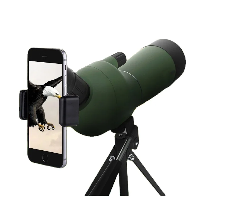 Telescopio monocular con alcance terrestre 20-60X80 para observación óptica de aves, caza, vida silvestre