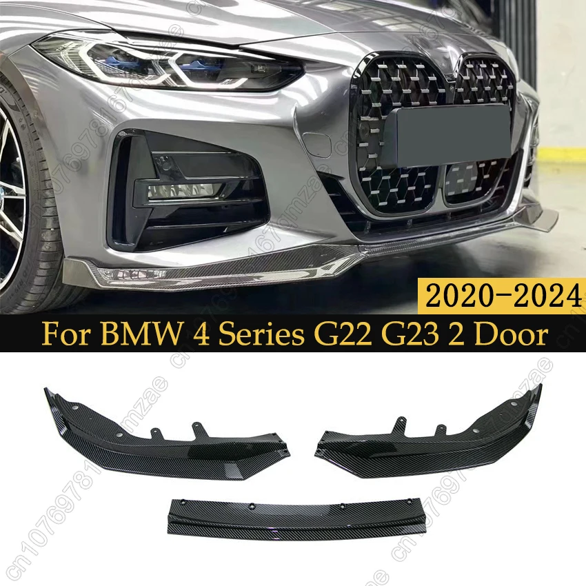 

3PCS Front Bumper Lip Chin Spoiler For BMW 4 Series G22 G23 2 Door M440i M440d 430d 430i 2020-2024 Front Lip Splitter Spoiler