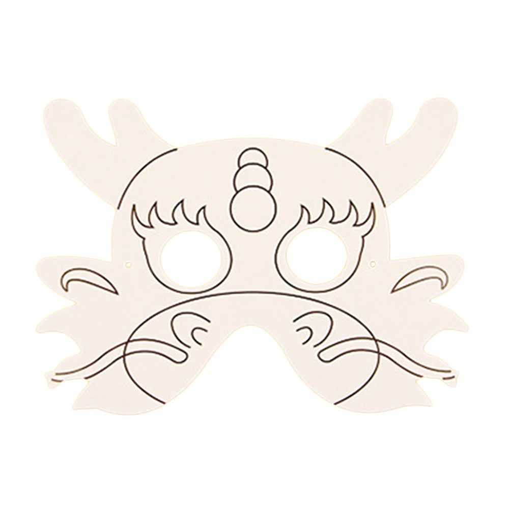 10Pcs DIY 낙서 종이 마스크 어린이를위한 드로잉 마스크 크리 에이 티브 페인팅 공예 세트 상상력 놀이를위한 견고한 안전한 소재