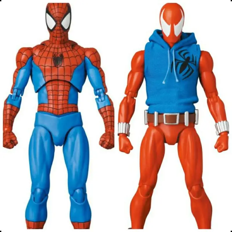 

15cm Medicom Spider Man Anime Figure Mafex185 Mafex186 Scarlet Spiderman Figurine Pvc Statue Model Doll Room Decoration Toy Gift