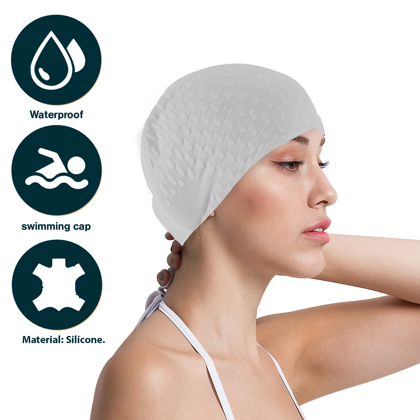 

Silicone Swimming Cap Girls Large for Women Caps Diffuser Accessories Long Hair and Hats