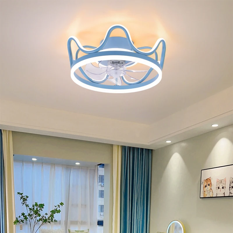 

AiPaiTe Iron Aluminum Acrylic Silicone LED Fan Light, Multi Colors, Suitable for Children's Room, Bedroom Home Decoration