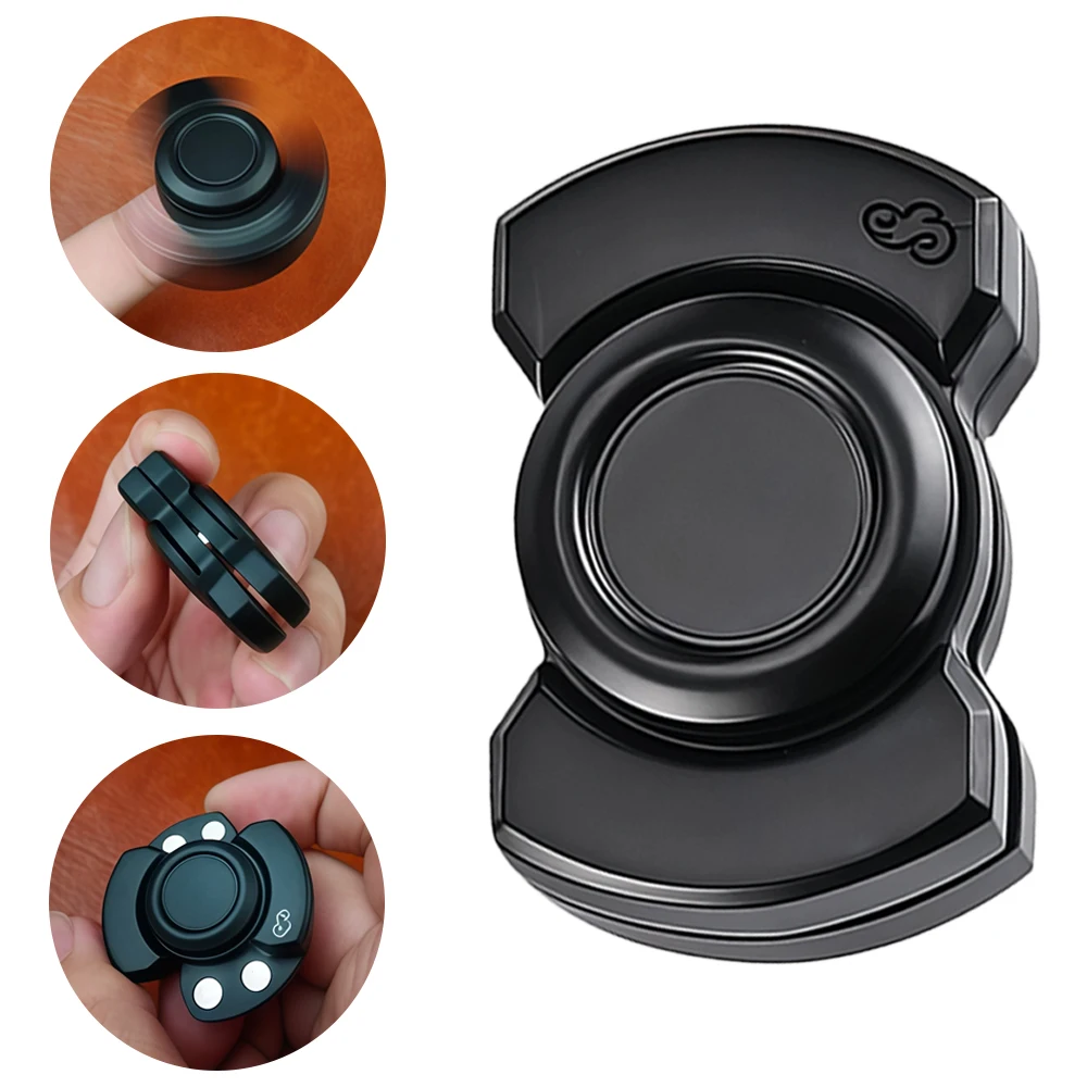 Fidget Spinner 3 en 1 y deslizador magnético: juguete de metal EDC para aliviar el estrés con botón de clic para adultos, antiansiedad y enfoque