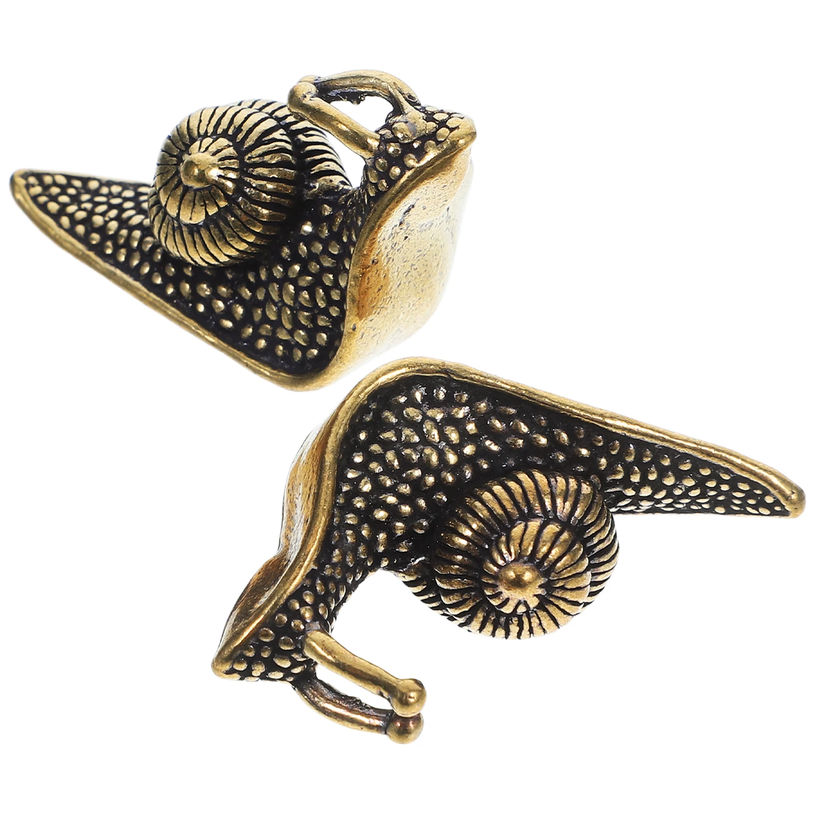 

2pcs Copper Tea Pet Snail Decorations Premium Brass Office Home Living Room Multi-function Ornaments Gifts