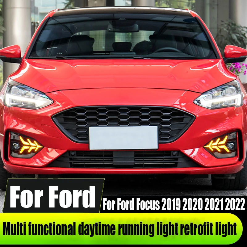 Daytime running lights fog lights modified LED lights car exterior decoration accessories For Ford Focus 2019 2020 2021 2022