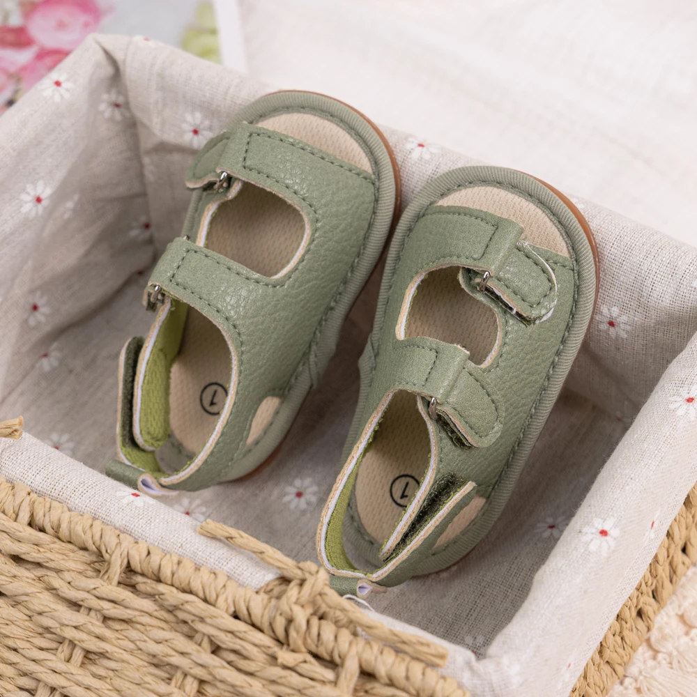 New Baby Sandals Baby Shoes Baby Boy Girl Sandals PU Soft Bottom Sole Anti-Slip Infant First Walker Crib Shoes Newborn Moccasins