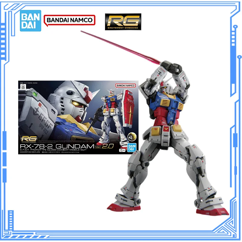 

Bandai Genuine Gundam Model Kit RG 1/144 RX-78-2 Gundam 2.0 Action Figures Collection Model for Children Toys Christmas Gifts