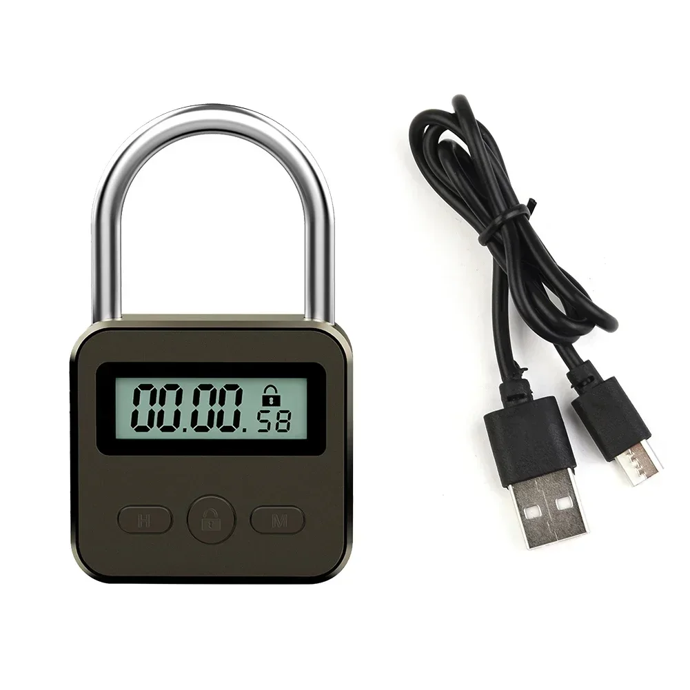 

Timing Padlock Zinc Alloy Timer Lock LCD Display Time Lock Multifunction Travel Electronic Timer Waterproof Home Lock