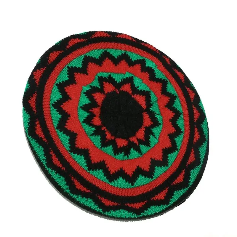 Traditional Jamaican Hat Rainbow Color Crochet Reggae Hat For Women Men
