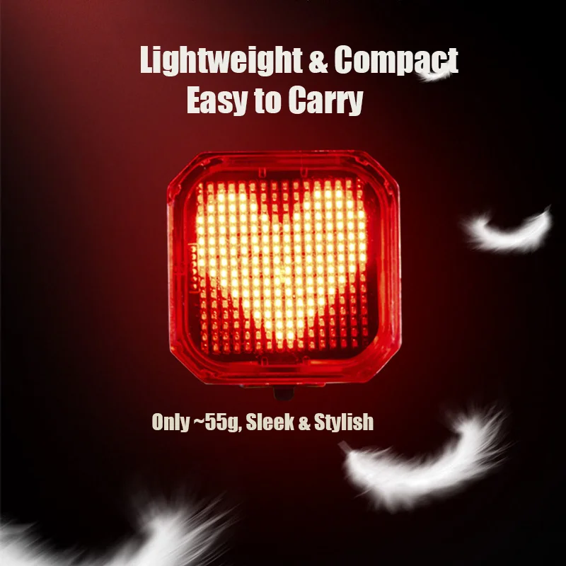 

Smart Bicycle Taillight with Type-C Charging Funny Emoji Brake Sensing Rear Cycling Light Waterproof for E-bike/Bike Accessories